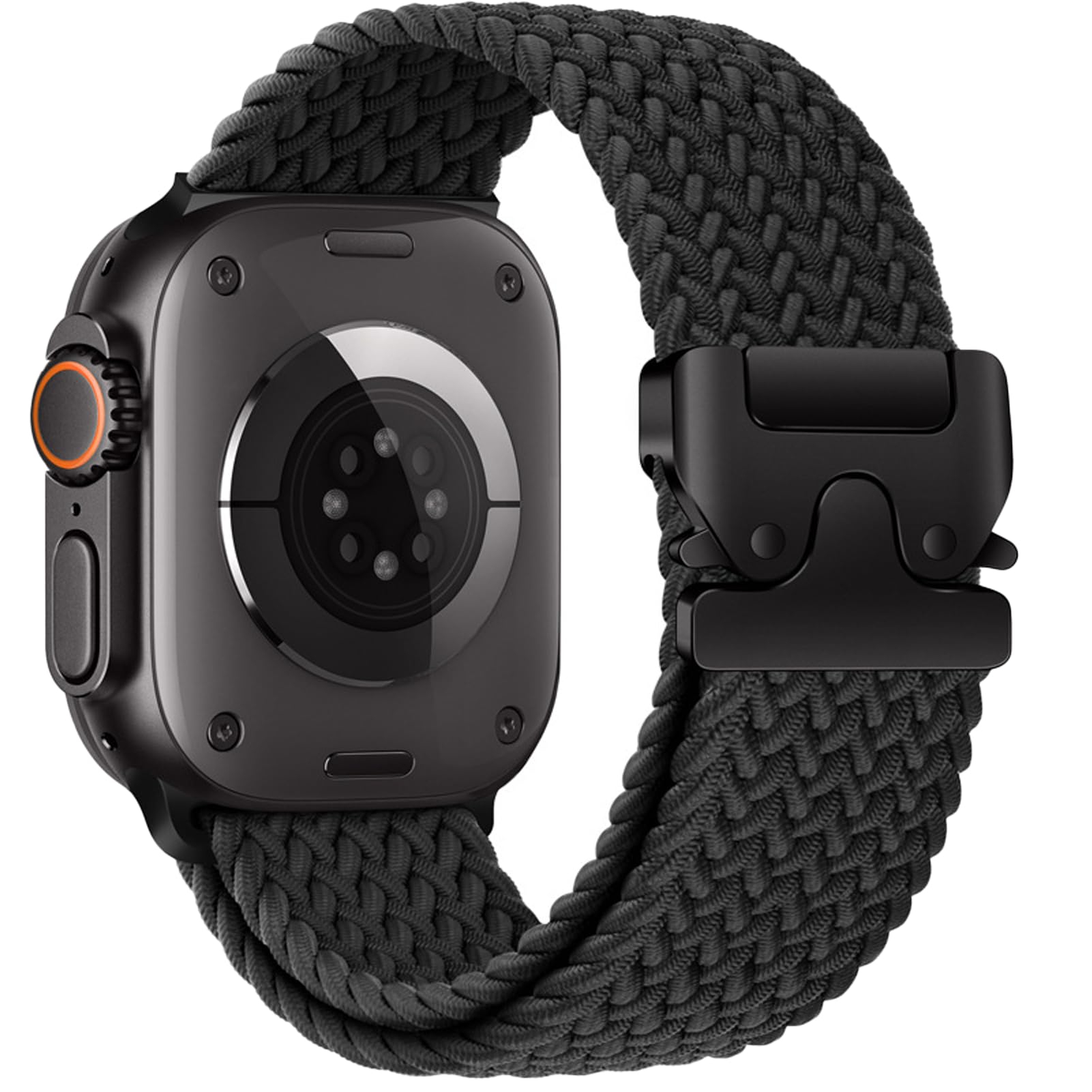 Photo 1 of Braided Solo Loop for Apple Watch Ultra/2 Bands 49mm 46mm 45mm 44mm 42mm Men/Women,Parachute Buckle Stretchy Elastic Nylon Sport Strap Wristband for iWatch Bands Series 10 9 8 7 6 5 4 3 SE/2