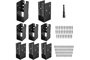 AXWHYS Concealed Joist Hangers, 8 Pcs of 2"x4" Outdoor Trim Concealed Flanges, Q235B Steel Powder Coated Concealed Mount Joist Hangers for 2"x4" Beam Swing, 3.7"…