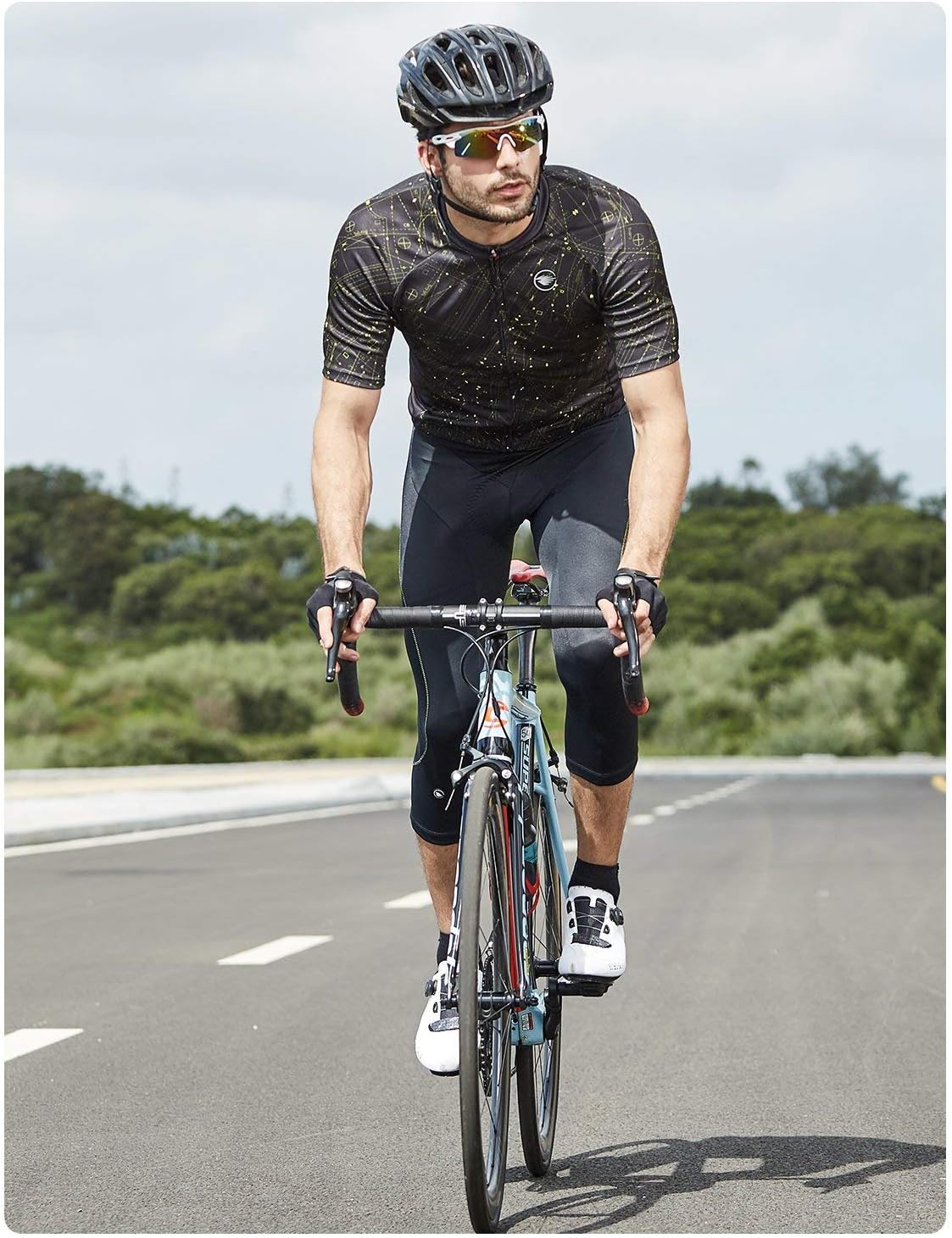 RION Men's Cycling Jersey Breathable Bike Shirt Short Sleeve Tops Pockets (New Size Chart) : Clothing