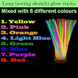 SHATCHI Glow Sticks 200Pcs 20cm Neon Party Bracelets Necklaces Connectors view 6