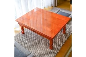 Folding Solid Wood Coffee Table - Low Korean Tea Table for Sitting on Floor, Foldable Desk, Kotatsu, Rectangle Chabudai, Medi