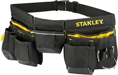 STANLEY Essential Tool Belt Pouch Apron w/ Hammer Loop, Tape Pocket, Multiple