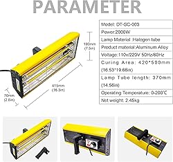2000W Infrared Curing Lamp with Timer & Stand