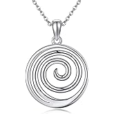 JERWLI Serotonin/Italian Horn/Pentagram/Hamsa Hand/Star of David/Evil Eye/Spiral/Witches Knot Necklace 925 Sterling Silver Jewelry Gifts for Women