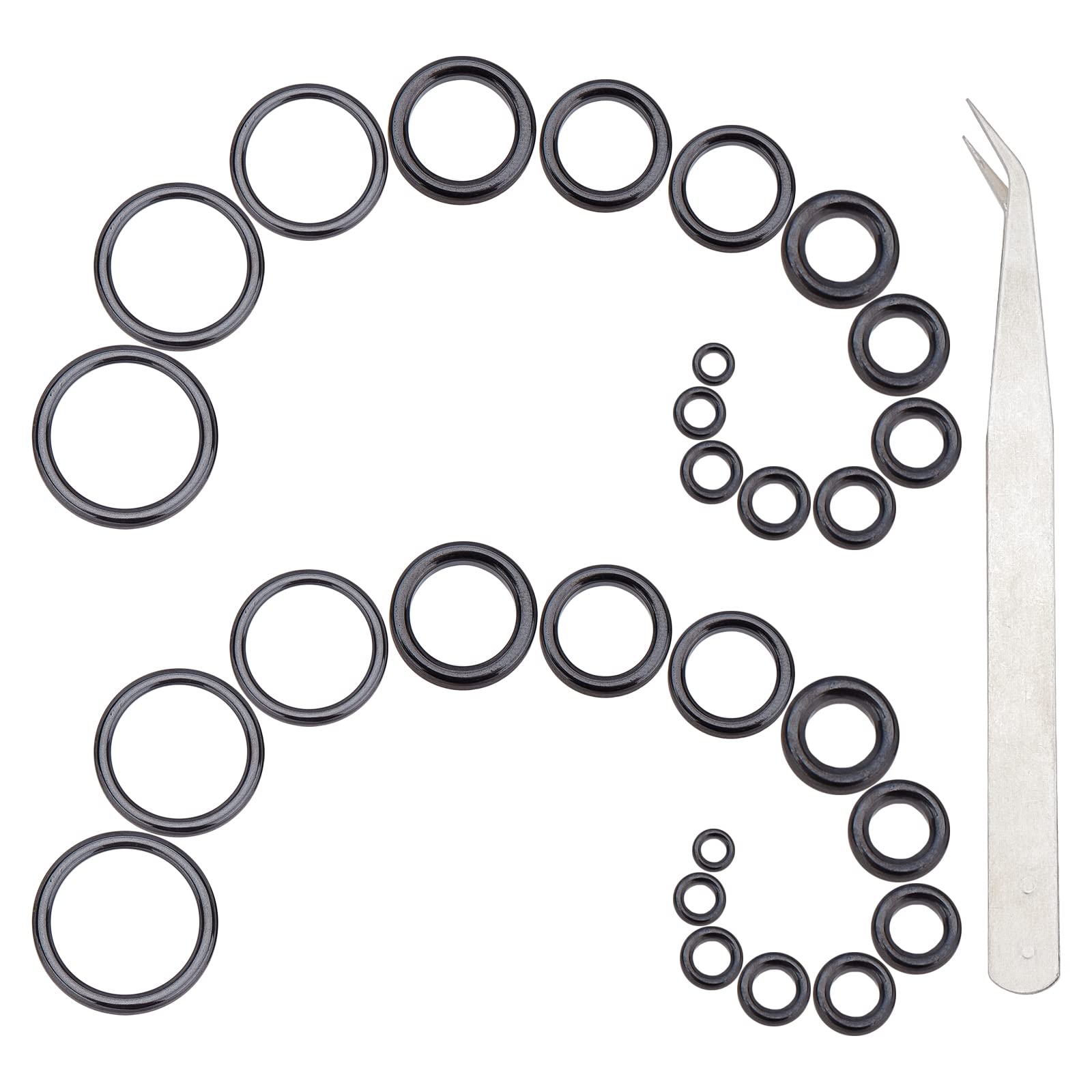 SUPERFINDINGS 60pcs 14 Sizes Rod Guide Rings with 1pcs Stainless Steel Tweezers Rod Ceramic Guides Ring Fishing Rod Eyelet Repair Kit for Fishing