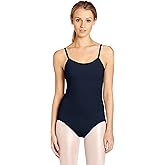 Capezio Women's Adjustable Straps Camisole Leotard – Comfortable Scoop Neck Design for Gymnastics, Moderate V-Back, Flexible Fit, Navy, Medium