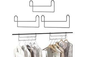 KARLLIU Space Saving Hangers for Clothes: 3 Pack 12 inch Magic Hanger Closet Organizer Metal Heavy Duty Hangers for Shirt Coat Pants Skirt Sorting Storage - Black