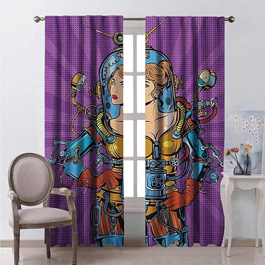 Toopeek Fantasy - Cortinas opacas para dormitorio, diseño futurista