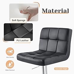 Sweetcrispy Bar Stools Set of 4, PU Leather
