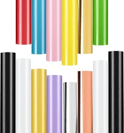 Lya Vinyl 14 Pack Permanent Vinyl Sheets 14 Glossy Colors for Cricut Silhouette