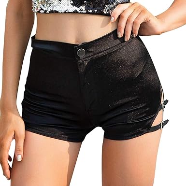 black leather shorts amazon