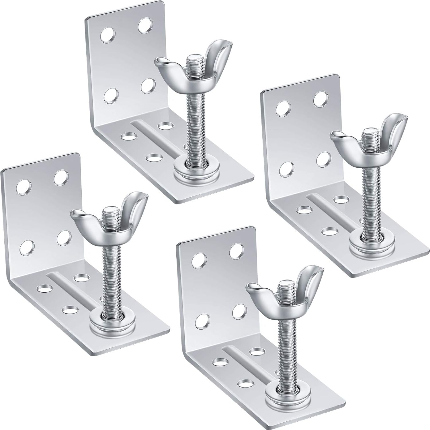 4 Pieces Roman Shade Wall L Bracket and Wingnut Ceiling or Wall Mount Brackets Mounting Installation L-Brackets for Roman Shade Home Window Drapery Use