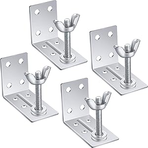 4 Pieces Roman Shade Wall L Bracket and Wingnut Ceiling or Wall Mount Brackets Mounting Installation L-Brackets for Roman Shade Home Window Drapery Use