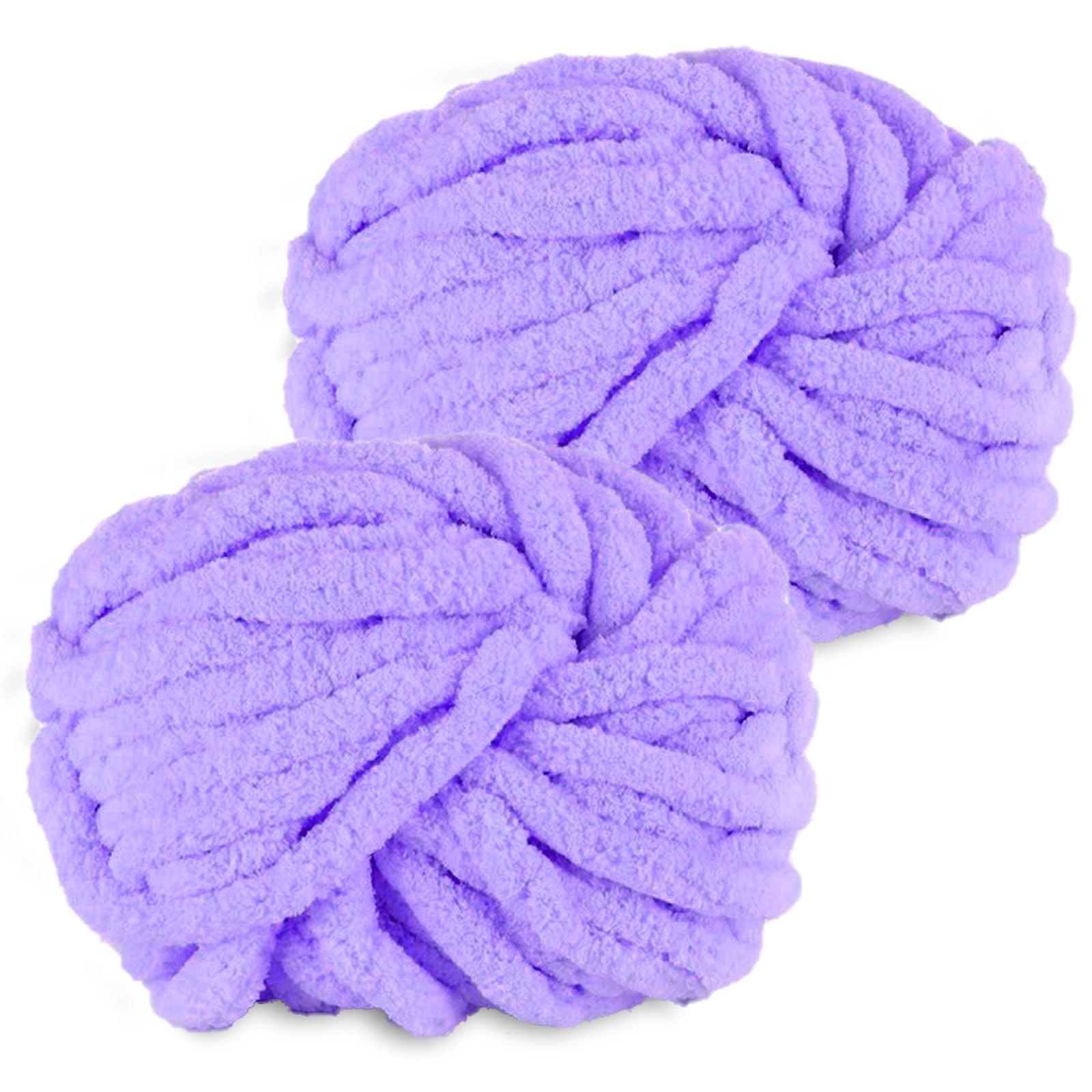 YushengTai Lana Grossa, Pack of 2, 500 g Purple Chunky Wool Ball, Chunky Wool for Hand Blankets, Can Be Used for Knitting Pillows, Blankets, Scarves and Hats