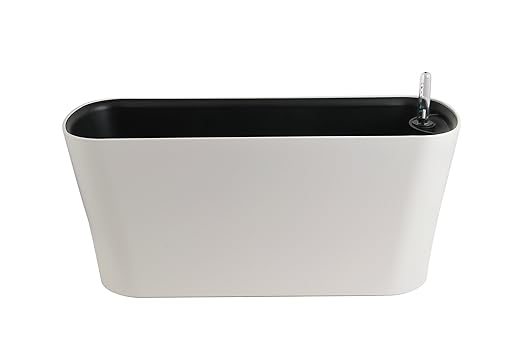 Flower Pots Self Watering Planters Pots by Divine Tree White Decorative Pots and Planters for Home Decor with Water Meter| Indoor Pots |Gardening Pots & Planters