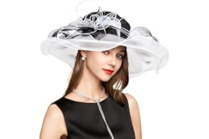 YIDINGCO Kentucky Derby Hat for Women Ladies Girls, UV Protection Organza Fascinator Tea Party Bridal Church Sunday Sun Hat
