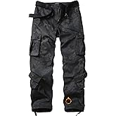 KOCTHOMY Men’s Fleece Lined Hiking Pants,Winter Outdoor Thermal Casual Work Cargo Pants with Multi Pockets, No Belt.