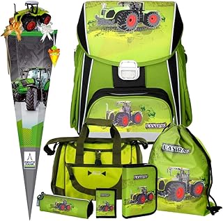 Spirit Green Tractor Power - Traktor - 3D-Leicht-Schulranzen-Set 8teilig mit Sporttasche, SCHULTÜTE und SCHULTÜTENSCHMUCK-Set boi