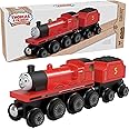 Thomas & Friends Wooden Railway Toy Train James Push-Along Wood Engine & Coal Car for Toddlers & Preschool Kids Ages 2+ Years