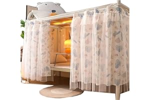 Navhao 2 Panels,Bottom Bunk Bed Curtains Cloth Breathable Bed Canopy Students Curtain Shading Nets for Single Bed