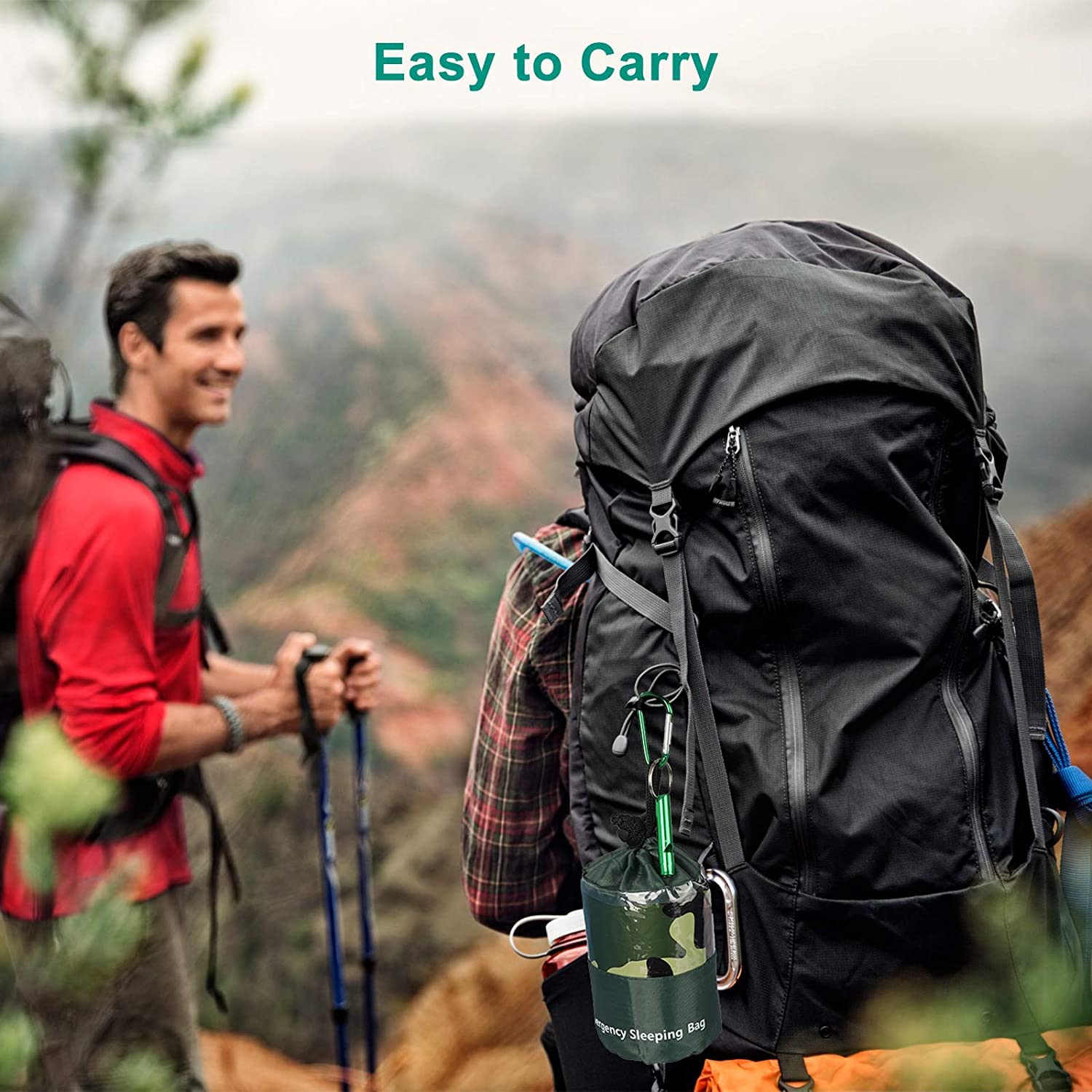 EEEKit Emergency Sleeping Bag, Pack of 2 Lightweight Waterproof Survival Bag, Thermal Emergency Blankets, Portable Mylar Survival Equipment with Whistle for Camping, Hiking, Outdoor Activities