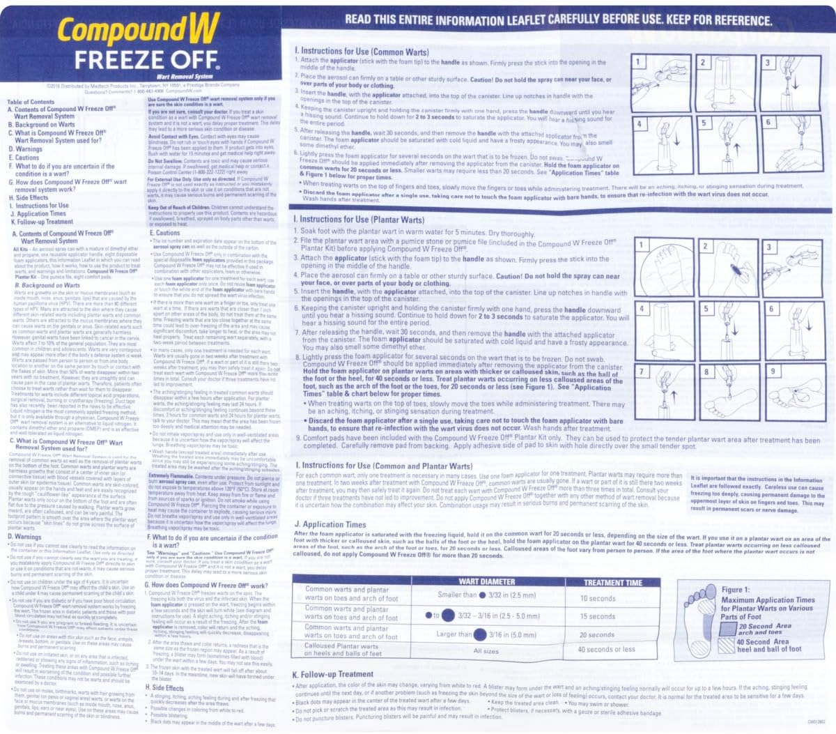 Compound W Freeze Off Plantar Wart Remover Kit, 8 Applications: Health & Personal Care