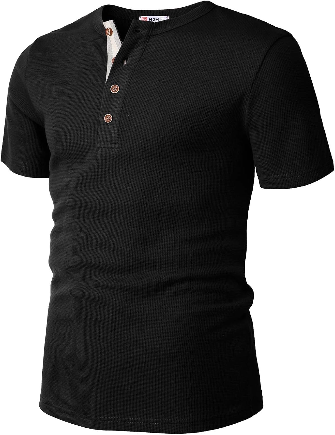 H2H Mens Casual Slim Fit Henley Shirts Short Sleeve Waffle Fabric at  Men’s Clothing store