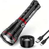 SKYFIRE Rechargeable Flashlights High Lumens 40000 with Ignition Lens,Super Bright Flashlight with Shoulder Straps,11Mode Led Tactical Flash Light for Outdoor Essentials&amp;Home Emergencies-Upgraded