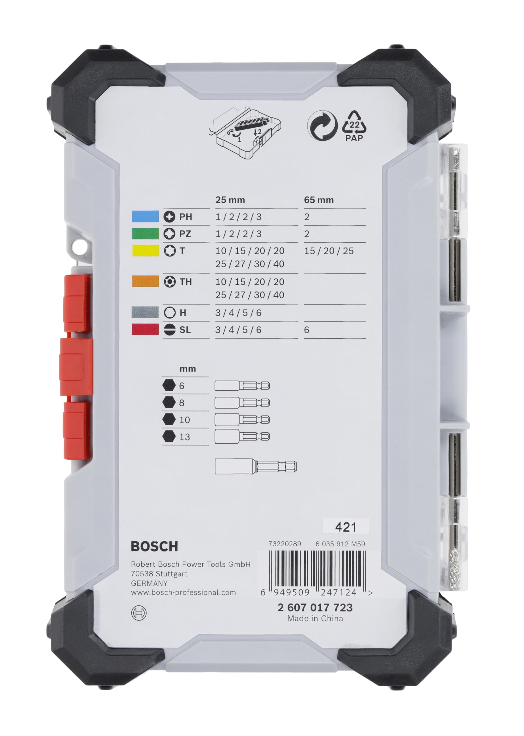 Bosch 43x Extra Hard Schrauberbit-Set, 43‑tlg. (197 x 110,5 mm, Professional Zubehör Schraubendreher, Bohrschrauber) 3
