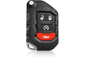 Keylessbest Key Fob Remote Replacement for 2022 2023 2024 Jeep Gladiator Wrangler 4 Buttons 433.92MHz OHT1130261,Black