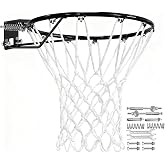 Heavy Duty Replacement Basketball Rim - 18" Solid Steel with Heavy-Duty Net, Pro-Grade Basketball Hoop Rim, Wall-Mount &amp; Hoop Replacement, Double Spring Basketball Hoop Rim &amp; Complete Installation Kit