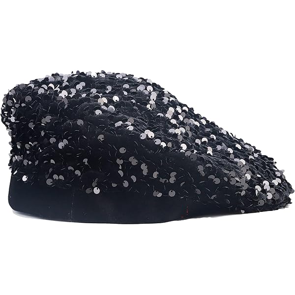 CHUANGLI Sparkly Sequins Beret Hat Glitter Mermaid Cap for  display picture 2