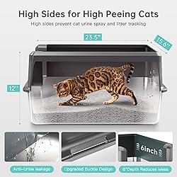 WoofiGo Enclosed Stainless Steel Cat Litter Box
