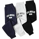 Jolyshlid Girls Sweatpants - 3 Pack Teen Girls' Athletic High Waisted Joggers Pants with Pockets Multicoloured 4-14Y