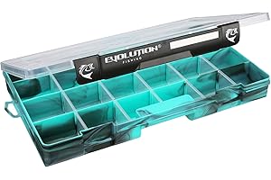 Evolution Outdoor 3700 Drift Series Fishing Tackle Tray – Colored Tackle Box Organizer with Removable Compartments, Clear Lid, 2 Latch Closure, Utility Box Storage