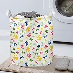 JOAIFO Rainbow Paw Print Clothes Hamper Laundry