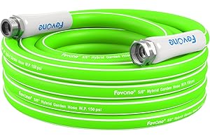 Fevone Garden Hose 25 ft., Lightweight Hybrid Water Hose, Flexible and Durable, Leak-Free Connections