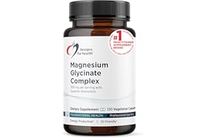 Designs for Health Magnesium Glycinate Complex - Chelated Magnesium Bisglycinate + High Absorption Magnesium for Calming & Sleep, Heart Health, Immune Support & Bone Strength - Vegan (120 Capsules)