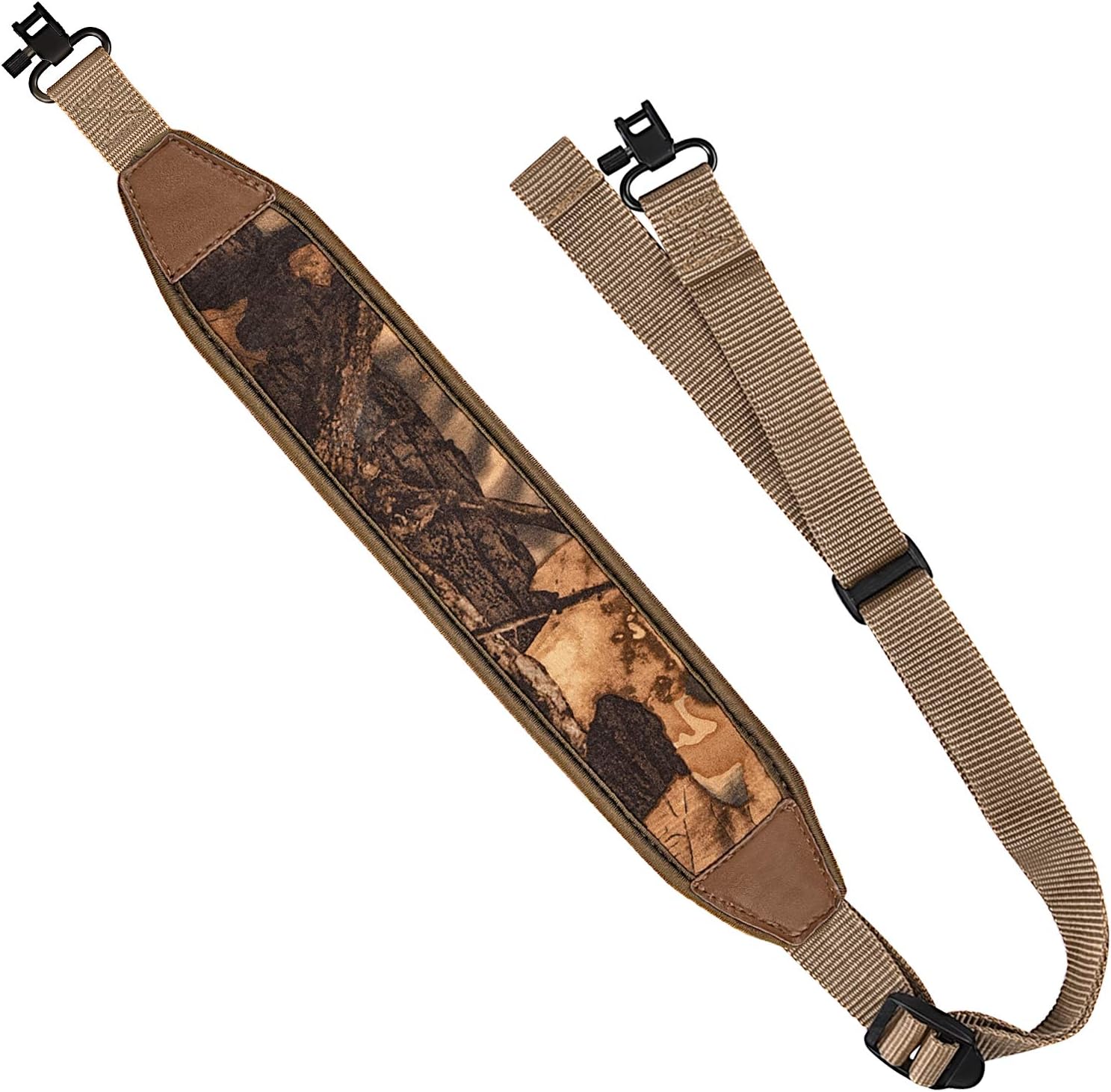 EZshoot 2 Point Rifle Sling with Swivels, Anti-Slip Shoulder Padded Strap, Length Adjustable Gun Sling for Outdoors Khaki : Sports & Outdoors