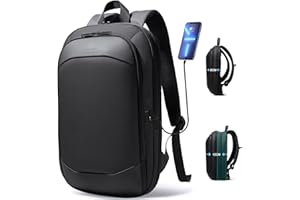 HK Business Backpack for Men 17 Inch,Slim & Expandable Waterproof Travel Laptop Backpack with USB Charger Port,Anti-Theft Lightweight Large Work Computer Bag,College Laptop Backpacks Gifts for Men Women