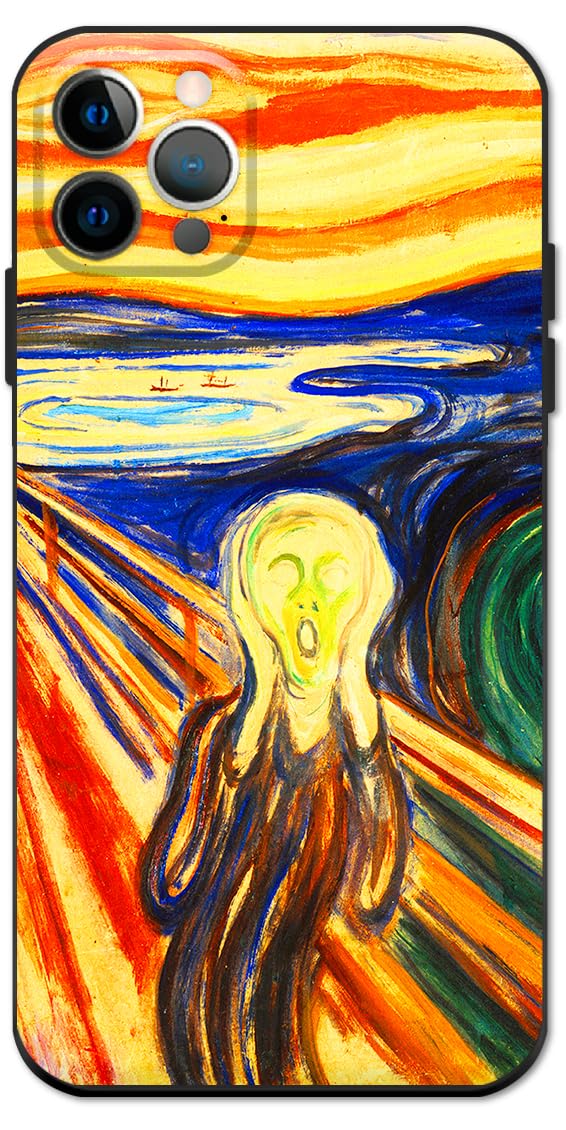 Berkin Arts Compatible with iPhone 12 Pro Case Silicone Cover with Screen Protector Shock Art Abstract Painting (The Scream by Edvard Munch) — image 1