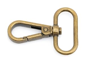 CRAFTMEMORE Snap Hook Swivel Push Gate Lobster Clasps Fashion Clips Purse Making FS10 Pack of 10 (Antique Brass, 1 Inch)