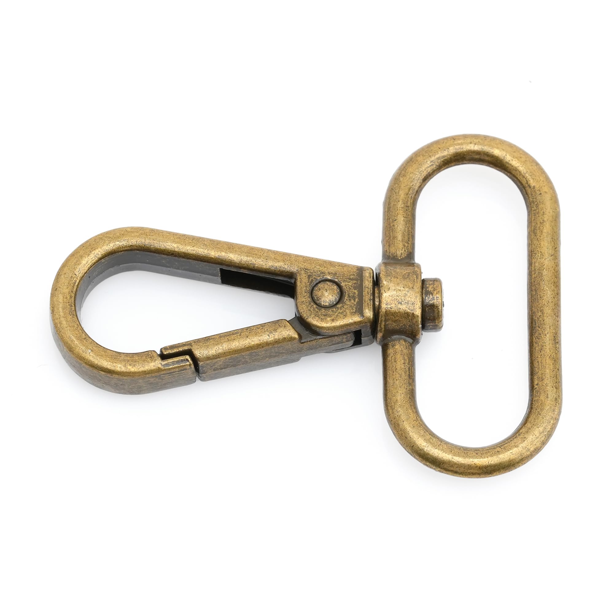 CRAFTMEMORE Snap Hook Swivel Push Gate Lobster Clasps Fashion Clips Purse Making FS10 Pack of 10 (Antique Brass, 1 Inch)