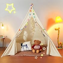 Amazon.com: VEVOR Teepee Tent for Kids with Damp-Proof Mat ...