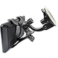 Ramtech Universal Car GPS Windshield Dual Clip Mount, Suction Cup Holder with 360° Rotating Bracket, Compatible with Rand McNally TND 540 550, WMDC