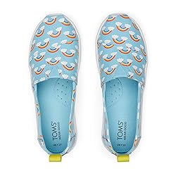 TOMS Girls Alpargata Loafer Flat, Blue Glow-in-Dark