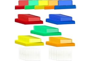 Gueevin 2 Inch Insertable Self Adhesive Tabs with Printable Inserts Clear Index Tabs Self Adhesive Colored Page Marker Reposi