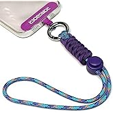 Rongboer Cell Phone Lanyard - Wrist Strap for Women, Phone Bracelet, Camera Wrist Lanyard, Short Wrist Lanyard for Keys, Keychain Lanyard - Purple Blue