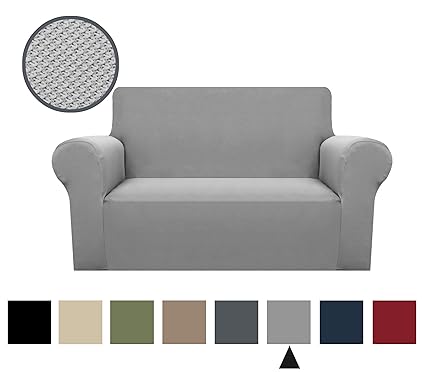 Binztec 1 Pieces Waterproof Loveseat Cover Knitted Jacquard Spandex Sofa Slipcover Stay In Place Super Rich Furniture Cover Protector Skid Resistance