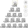 Urban Deco 26pcs Square Place Card Holder Stand - Metallic Table Number Holders, Mini Table Card Holder Table Picture Stands for Menu Memo Clip, Wedding, Party, Birthday (Black)